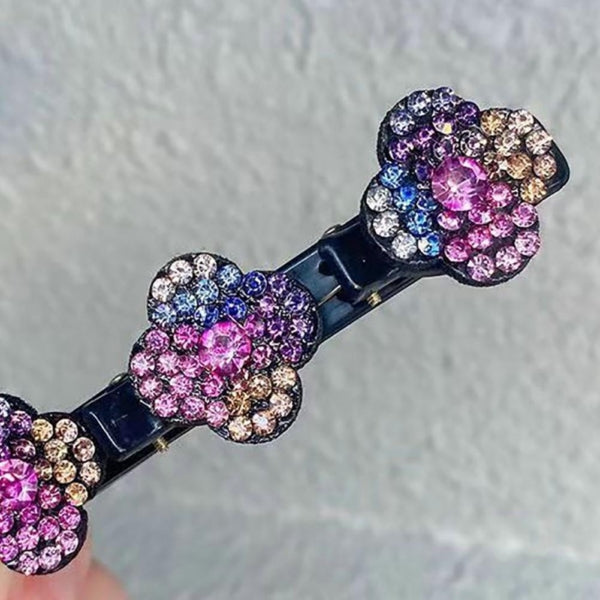 Sparkling Crystal Stone Braided Hair Clips