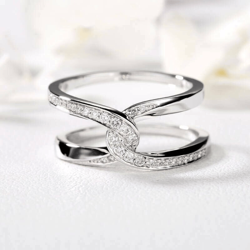 Special Bond Rectangle Interlocking Ring - Mother & Daughter -- Forever Linked Together