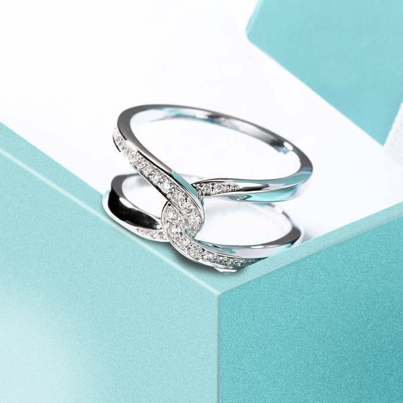 Special Bond Rectangle Interlocking Ring - Mother & Daughter -- Forever Linked Together