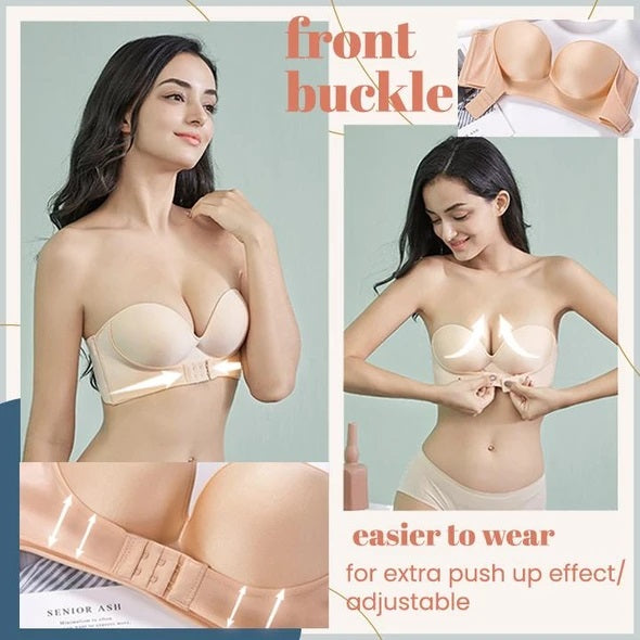 Strapless Front Buckle Lift Bra