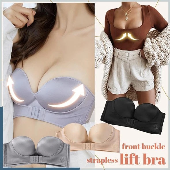 Strapless Front Buckle Lift Bra