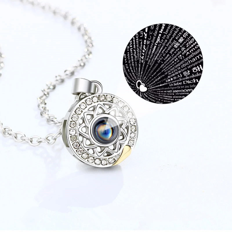 Sun and Moon Magnetic Projection Necklace Set