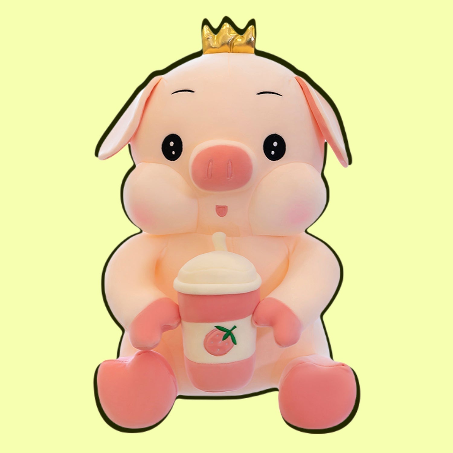 Super kawaii Pig with Strawberry Drink