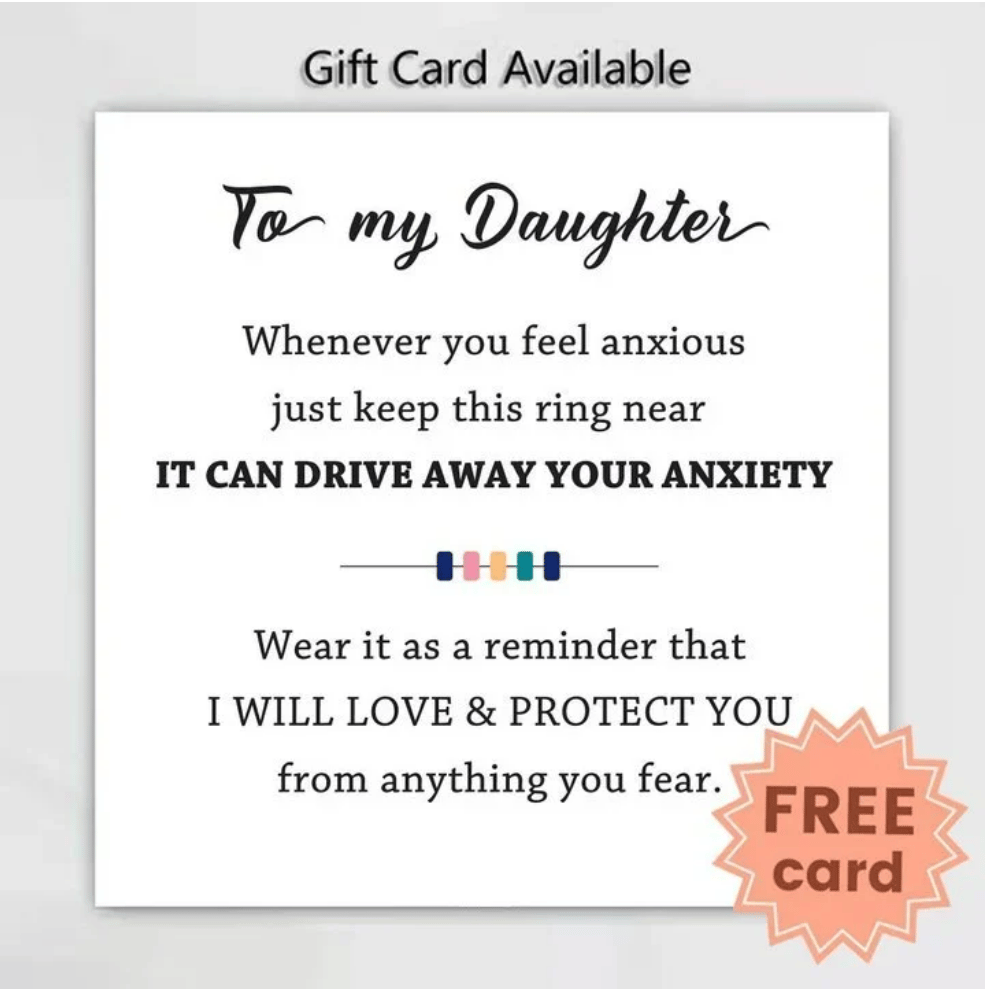 To My Daughter - Drive Away Your Anxiety Rainbow Beads Fidget Ring