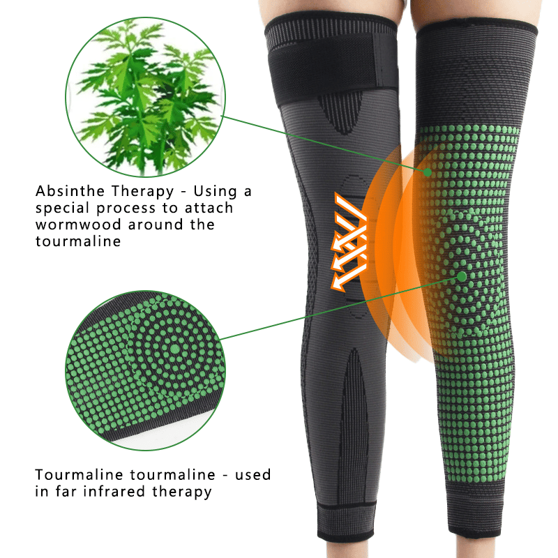 Tourmaline acupressure self-heating knee sleeve