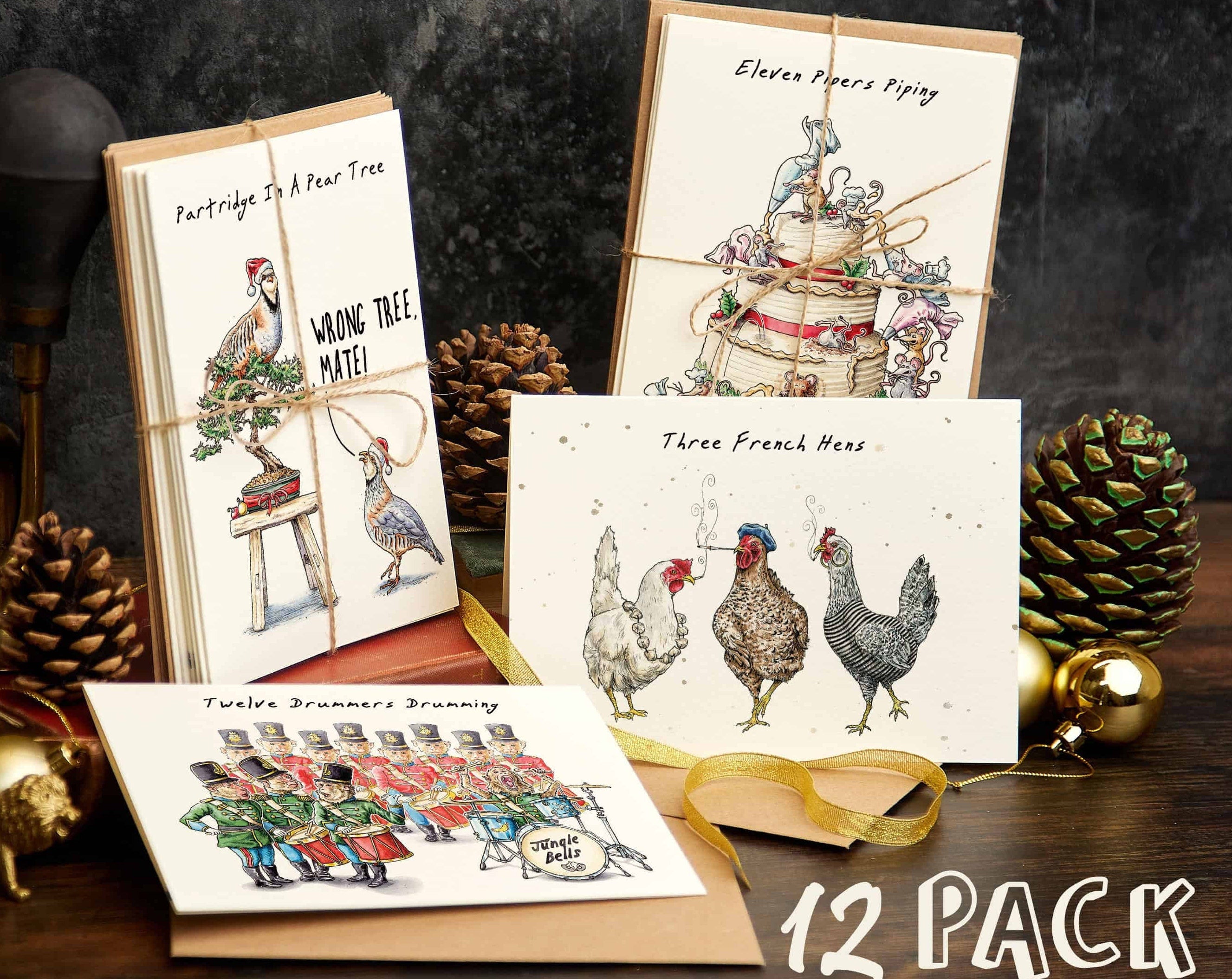 TWELVE DAYS OF CHRISTMAS CARD SET