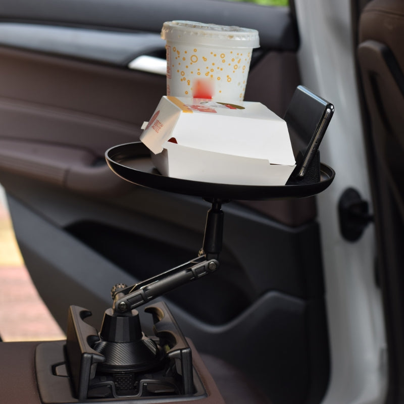 Universal Car Trunk 2in1 Cup Holder Mount Stand Tray For  Food/Drink And Cellphone