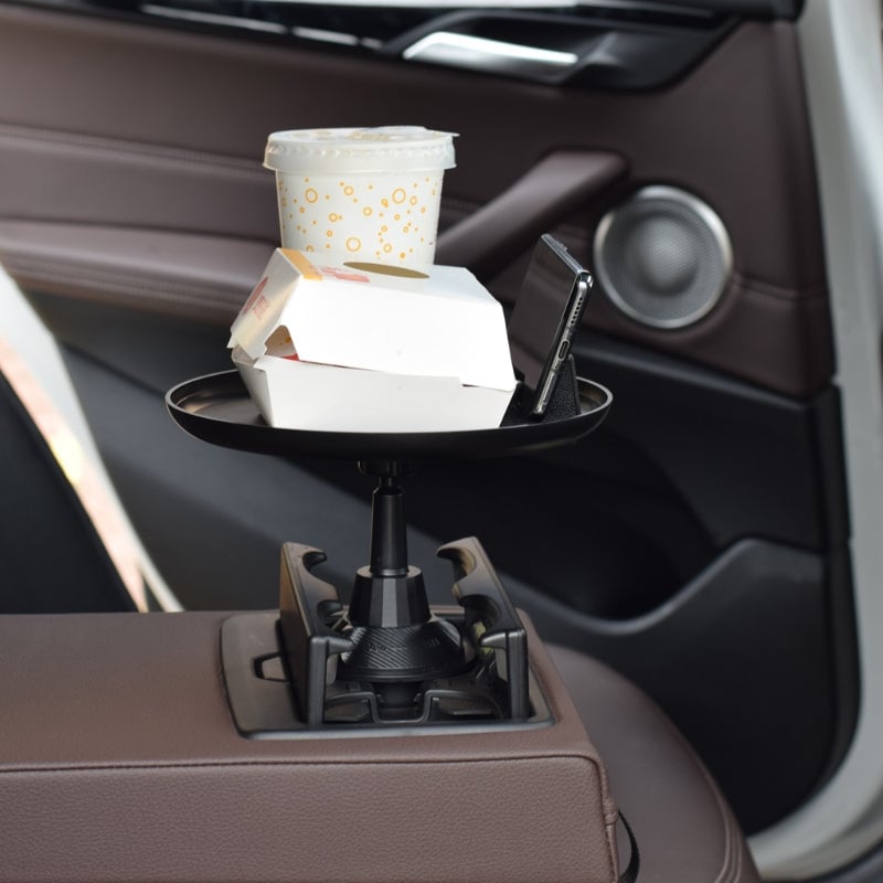 Universal Car Trunk 2in1 Cup Holder Mount Stand Tray For  Food/Drink And Cellphone