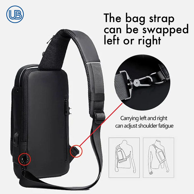 UzoBag - USB charging sport sling Anti-theft shoulder bag