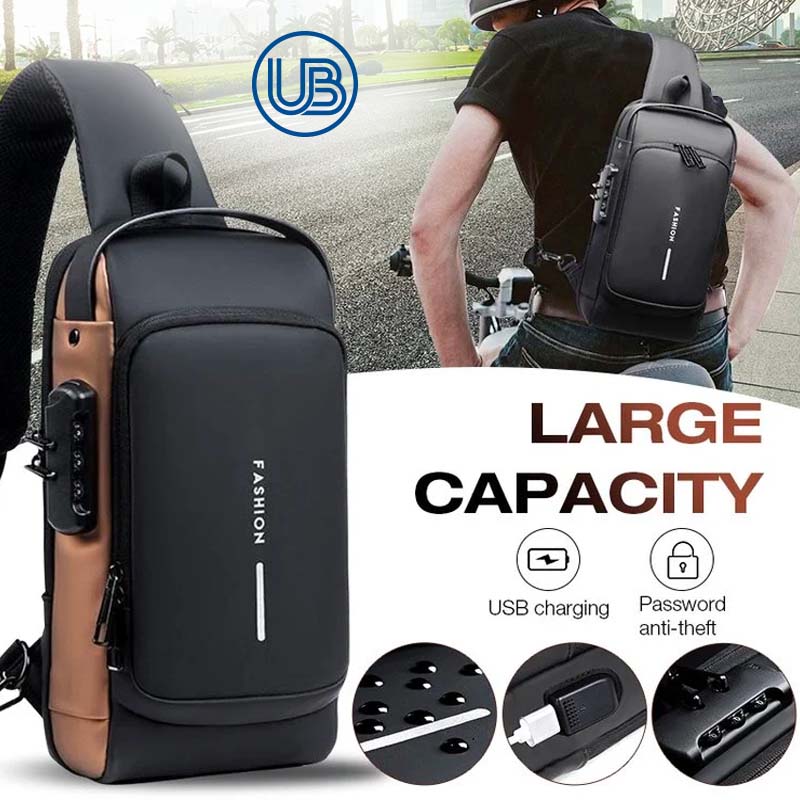 UzoBag - USB charging sport sling Anti-theft shoulder bag