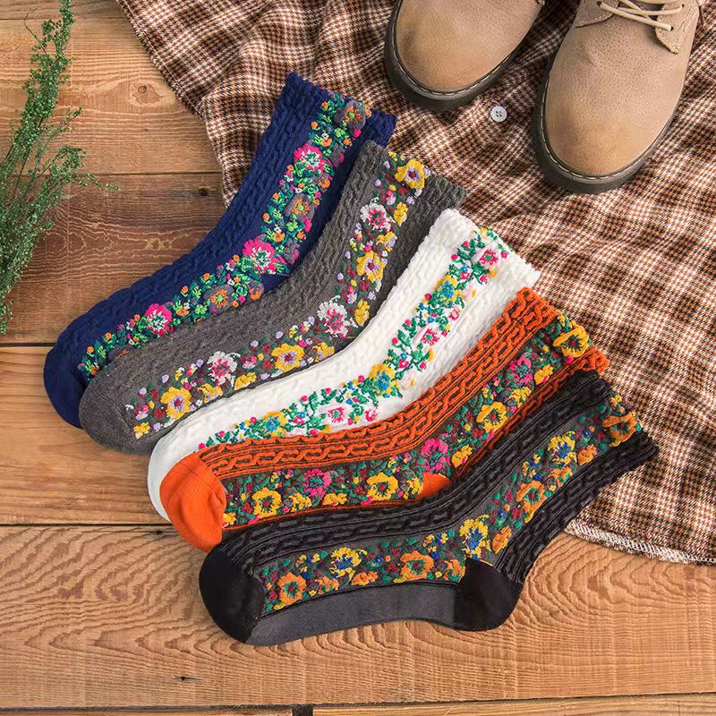 Vintage Embroidered Floral Socks(Christmas Sale)