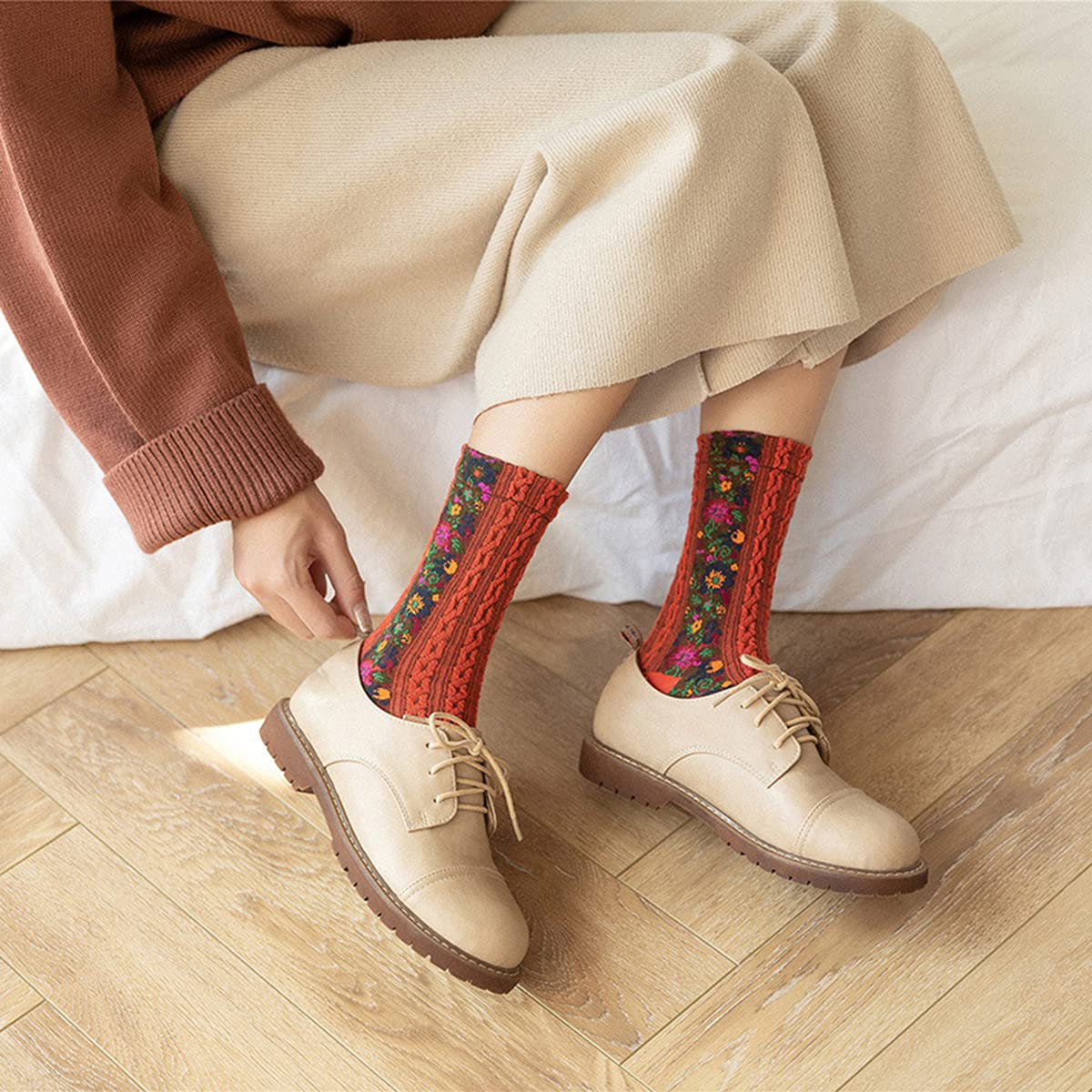 Vintage Embroidered Floral Socks(Christmas Sale)