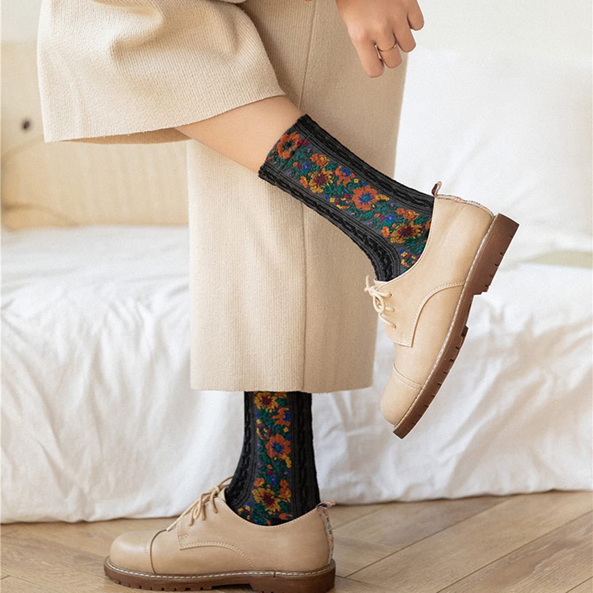 Vintage Embroidered Floral Socks(Christmas Sale)