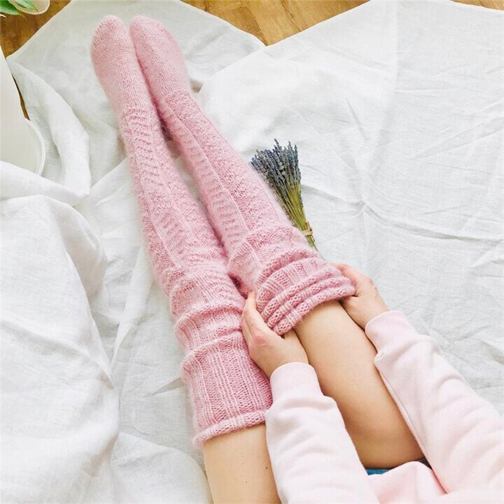 Warm Over Knee Extra Long Knitted Socks