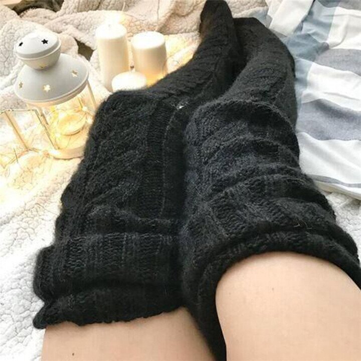 Warm Over Knee Extra Long Knitted Socks