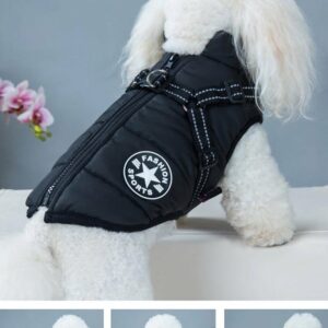 Waterproof Winter Dog Jacket with Built-in Harness