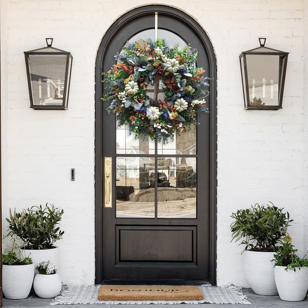 White Pumpkins Ranunculus Wreath