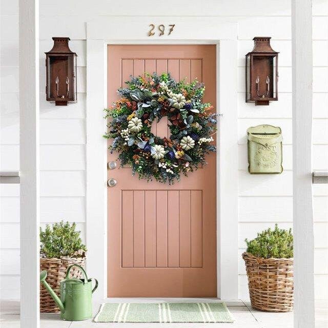 White Pumpkins Ranunculus Wreath