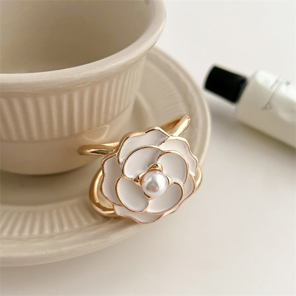 Women's Elegant Pearl Floral Scarf Ring Clip Buy 3 Get 1 Free