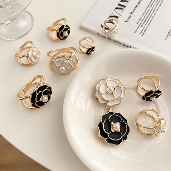 Women's Elegant Pearl Floral Scarf Ring Clip Buy 3 Get 1 Free