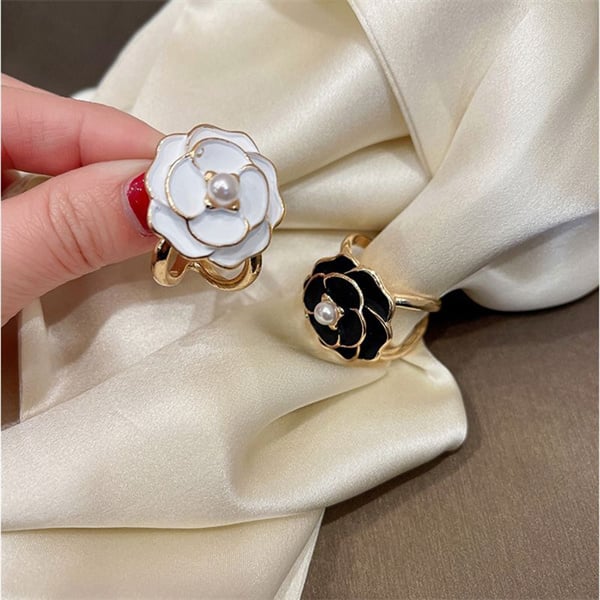 Women's Elegant Pearl Floral Scarf Ring Clip Buy 3 Get 1 Free