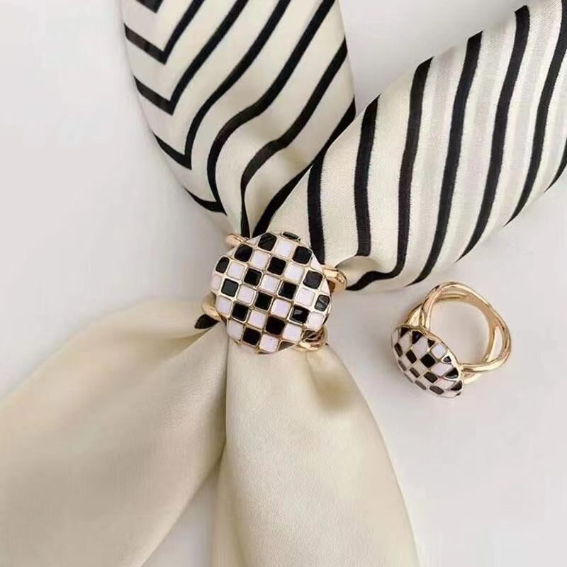 Women's Elegant Pearl Floral Scarf Ring Clip Buy 3 Get 1 Free