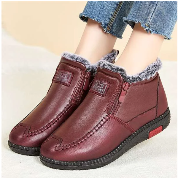 Women's Leather Non-Slip Zipper Ankle Boots