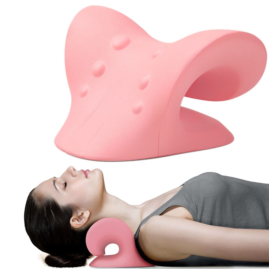 Worthypraises Cervical Neck Traction Pillow- For Neck Pain Relief