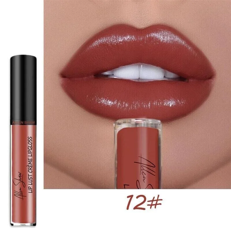 12 Color Cream Texture Lipstick Waterproof.