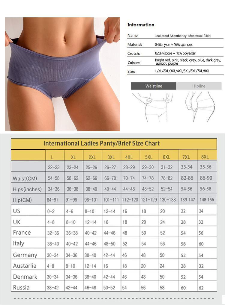 High Waist Leak Proof Panties Size