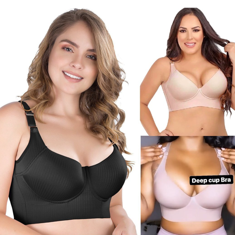 BUY 1 GET 1 FREE - Deep Cup Bra Hide Back Fat With Shapewear Incorporated