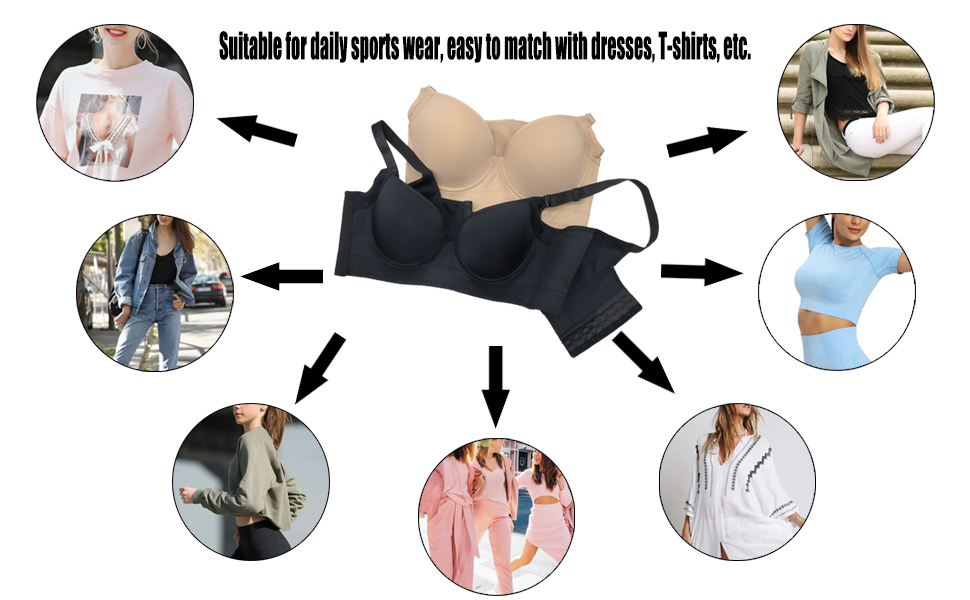 BUY 1 GET 1 FREE - Deep Cup Bra Hide Back Fat With Shapewear Incorporated