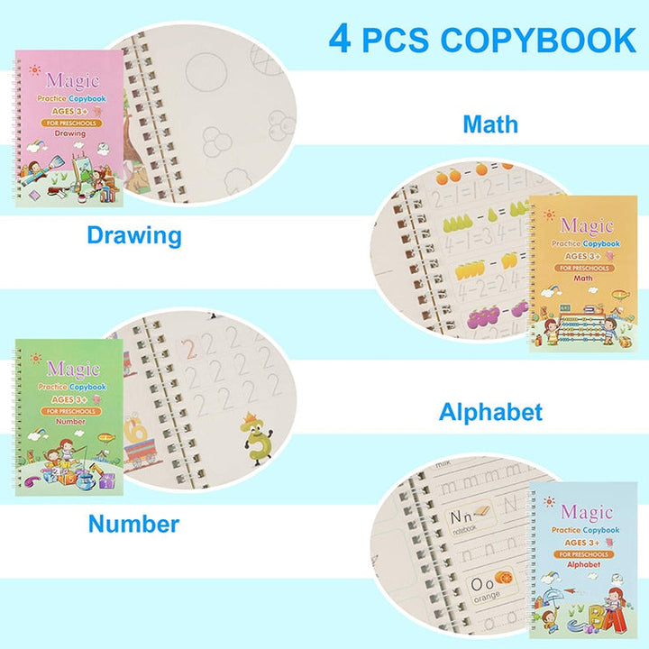 CHILDREN'S MAGIC COPYBOOKS -  SET OF 4