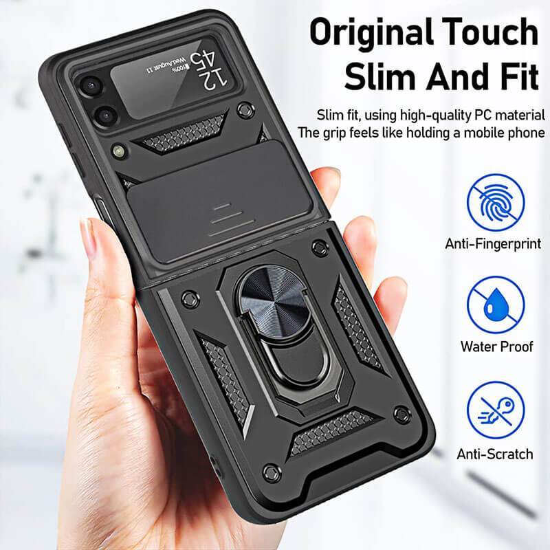 Drop Tested Cover with Magnetic Kickstand Car Mount Protective Case for Samsung Galaxy Z Flip3 Flip4 5G