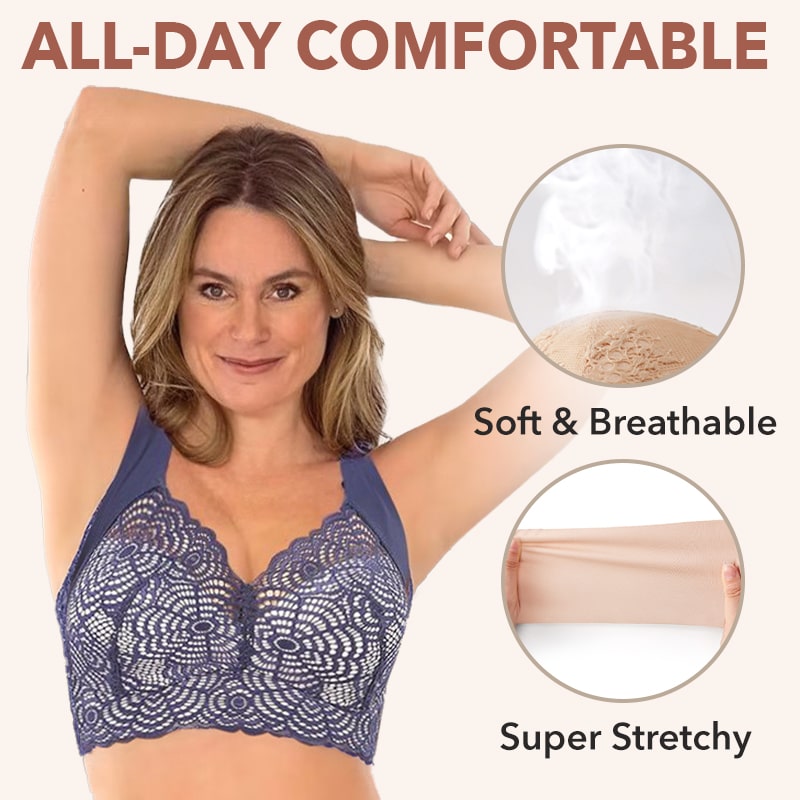 ExSecret - Ultimate Lift Full-Figure Seamless Lace Cut-Out Bra, Comfortable and Breathable Without Restraint