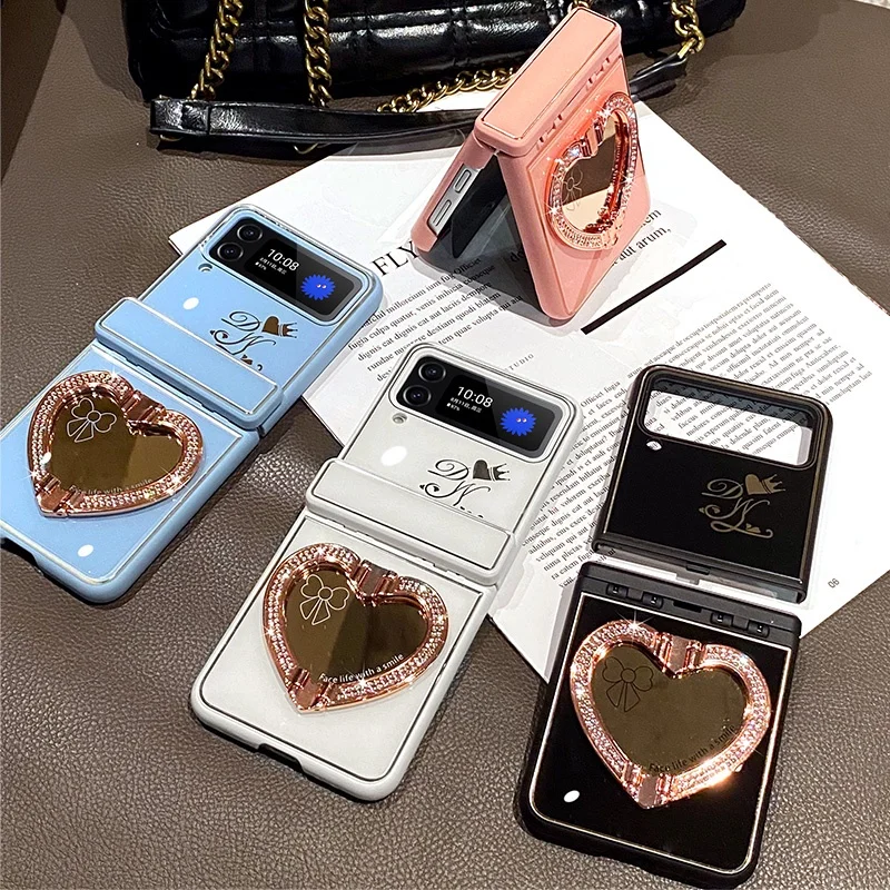 Fashion Heart Holder Bracket Phone Case for Samsung Galaxy Z Flip3/4 5G