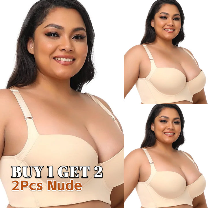 FBL DEEP CUP BRA HIDE BACK FAT WITH SHAPEWEAR INCORPORATED(BUY 1 GET 1 FREE)2Pcs Nude