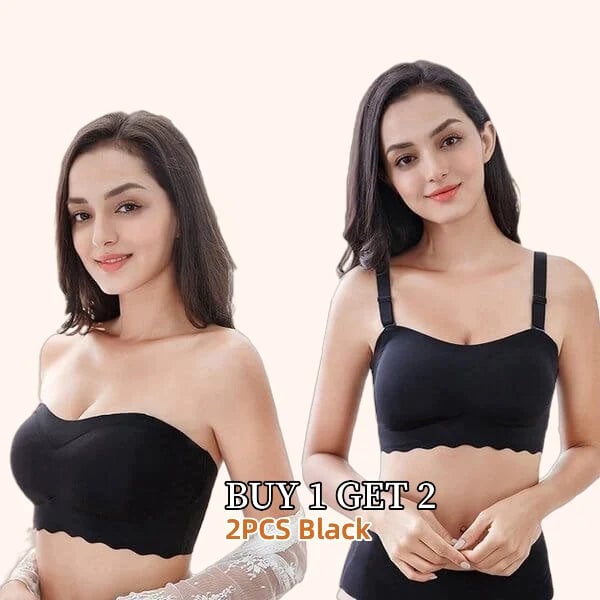 FBL Plus Size Strapless Invisible Push Up Bra(BUY 1 GET 1 FREE)2PCS Black