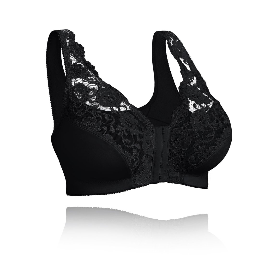 Front hooks, stretch-lace, super-lift, and posture correction – ALL IN ONE BRA