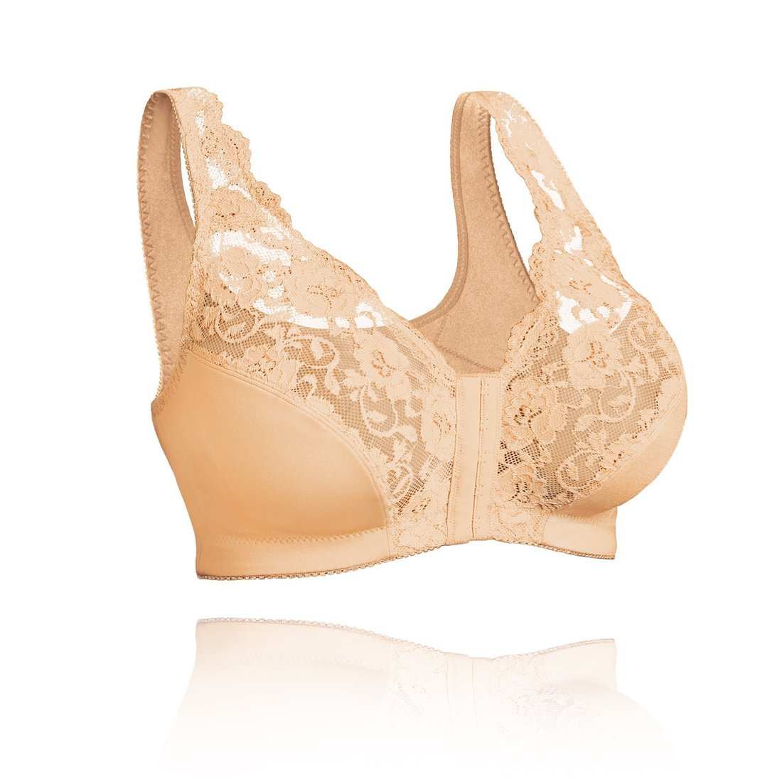 Front hooks, stretch-lace, super-lift, and posture correction – ALL IN ONE BRA