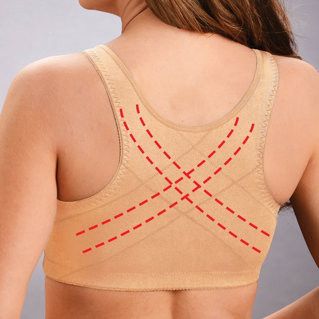 Front hooks, stretch-lace, super-lift, and posture correction – ALL IN ONE BRA