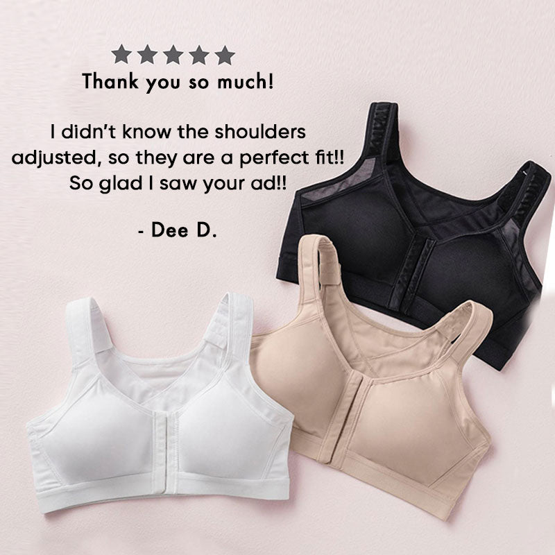 FW-Women’s 18-Hour Front Closure Wireless Back Support Posture Full Coverage Bra(BUY ONE GET TWO FREE)