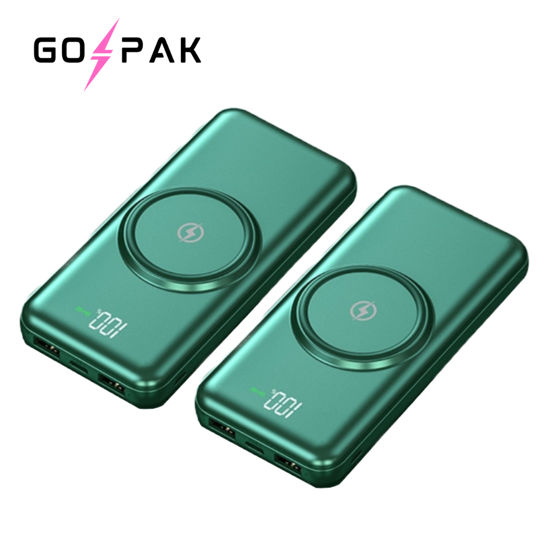 GOPAK Portable Power Bank w/ Charging cables + Wireless Charging