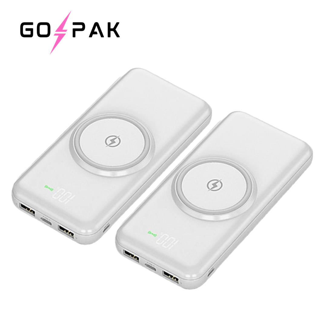 GOPAK Portable Power Bank w/ Charging cables + Wireless Charging