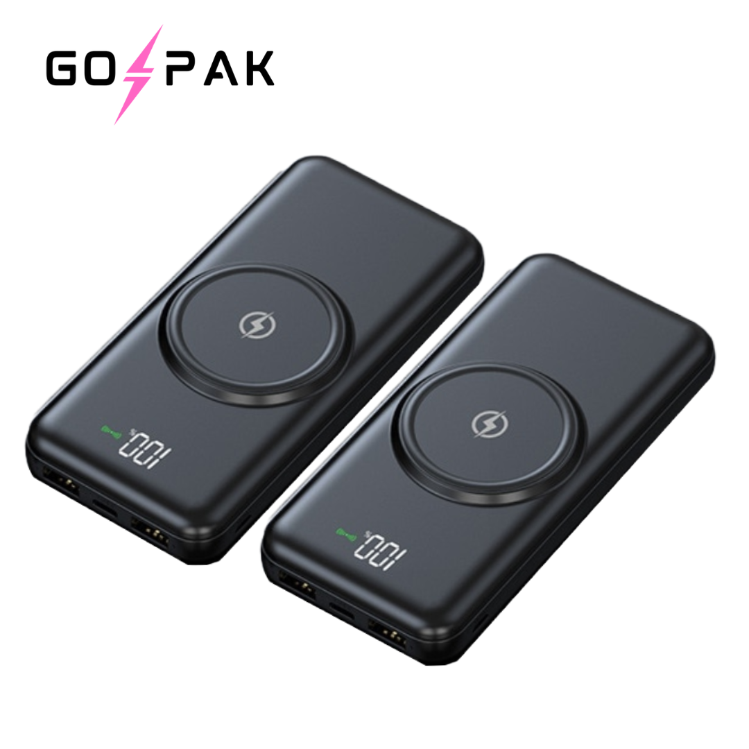 GOPAK Portable Power Bank w/ Charging cables + Wireless Charging