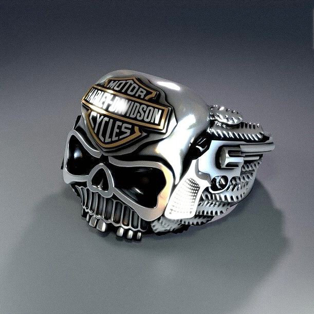 Harley-Davidson Skull Ring Inspired Motorcycle Accessories