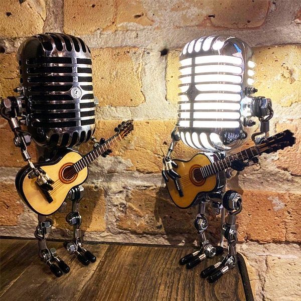 LAST DAY 70% OFF - Vintage Metal Microphone Robot Desk Lamp