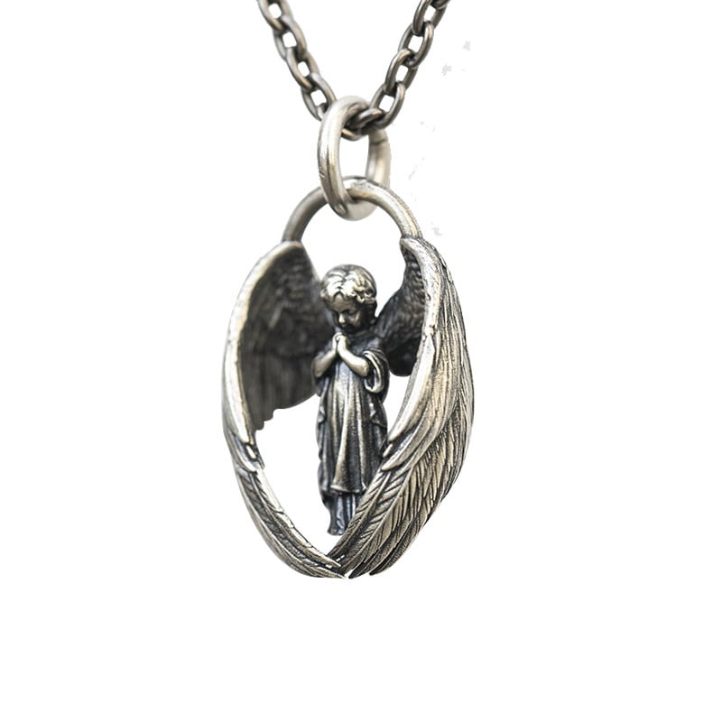 Last Day Promotion 50% - Praying Angel Pendant Necklace - You are my angel.