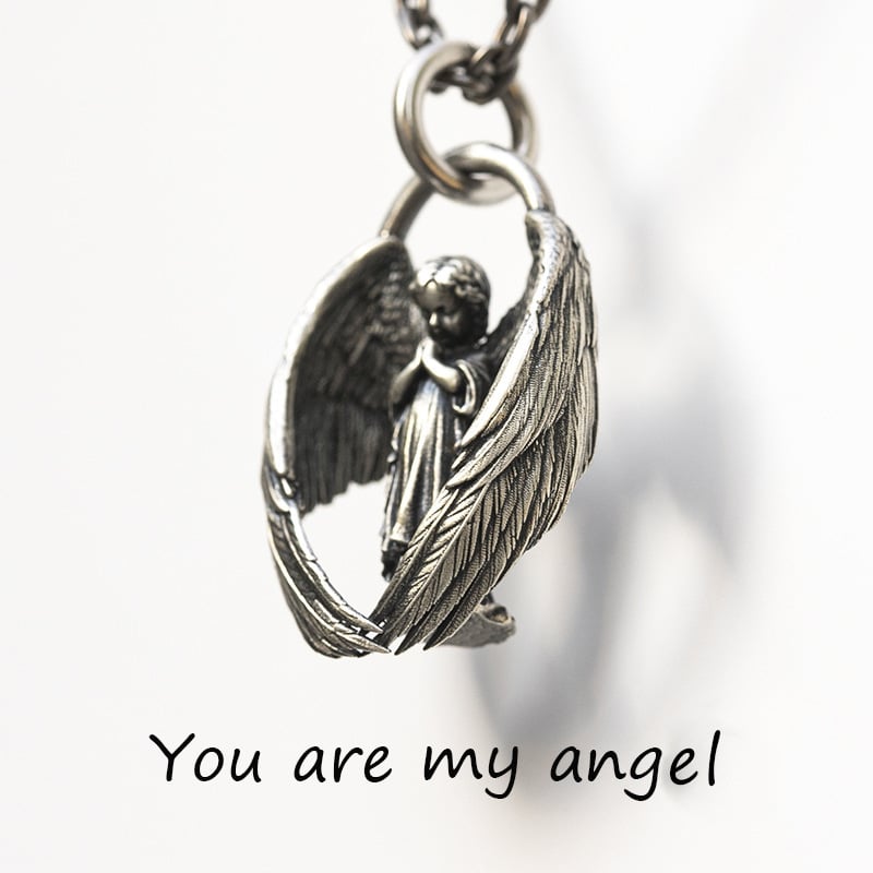 Last Day Promotion 50% - Praying Angel Pendant Necklace - You are my angel.