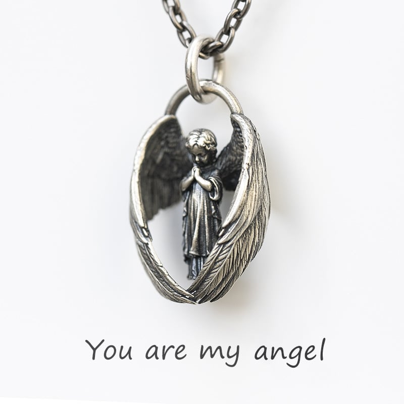 Last Day Promotion 50% - Praying Angel Pendant Necklace - You are my angel.